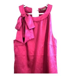 Plum bow detail sleeveless blouse